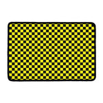 Yellow And Black Checkered Pattern Print Kitchen Mat