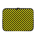 Yellow And Black Checkered Pattern Print Laptop Sleeve
