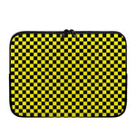 Yellow And Black Checkered Pattern Print Laptop Sleeve