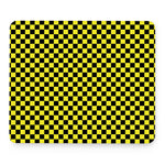 Yellow And Black Checkered Pattern Print Mouse Pad