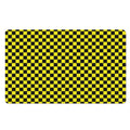 Yellow And Black Checkered Pattern Print Polyester Doormat
