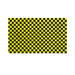 Yellow And Black Checkered Pattern Print Polyester Flag