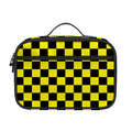 Yellow And Black Checkered Pattern Print Portable Lunch Bag