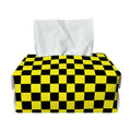 Yellow And Black Checkered Pattern Print Rectangle Tissue Box Cover