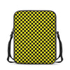 Yellow And Black Checkered Pattern Print Rectangular Crossbody Bag