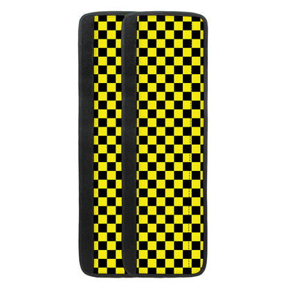 Yellow And Black Checkered Pattern Print Refrigerator Handle Covers