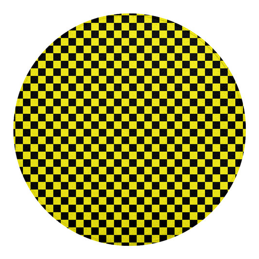 Yellow And Black Checkered Pattern Print Round Blanket
