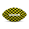 Yellow And Black Checkered Pattern Print Rugby Ball