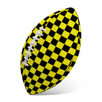 Yellow And Black Checkered Pattern Print Rugby Ball