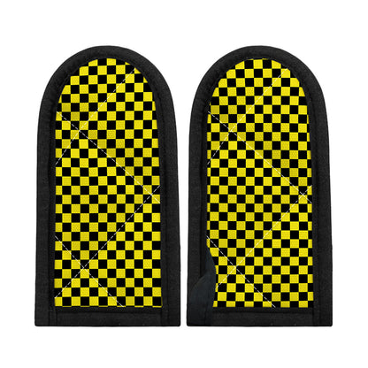 Yellow And Black Checkered Pattern Print Skillet Handle Cover