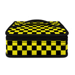 Yellow And Black Checkered Pattern Print Small Lunch Bag