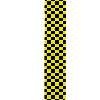 Yellow And Black Checkered Pattern Print Table Runner