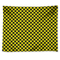 Yellow And Black Checkered Pattern Print Tapestry