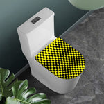 Yellow And Black Checkered Pattern Print Toilet Lid Cover