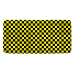 Yellow And Black Checkered Pattern Print Towel