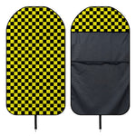 Yellow And Black Checkered Pattern Print Waterproof Car Seat Cover