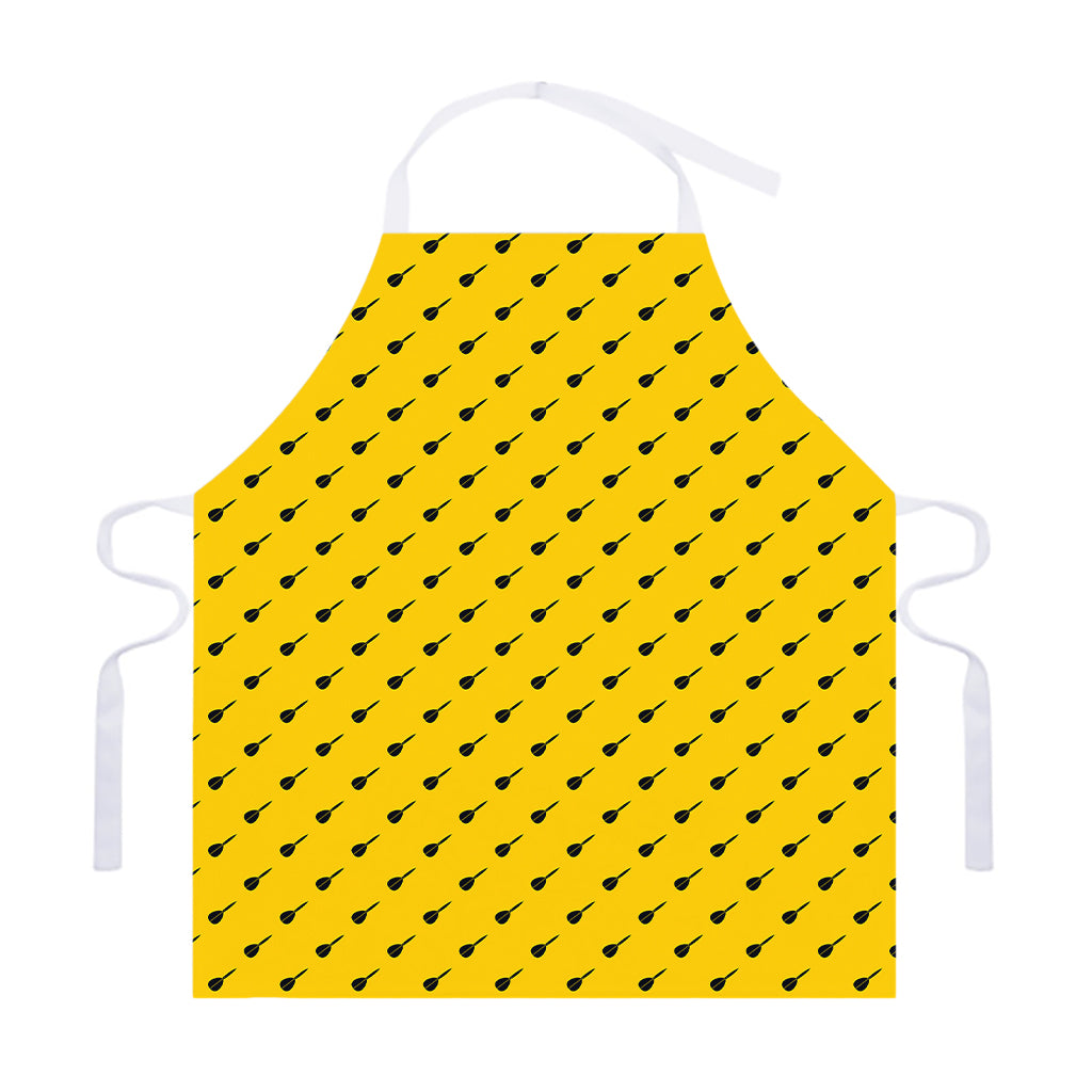 Yellow And Black Dart Pattern Print Adjustable Apron