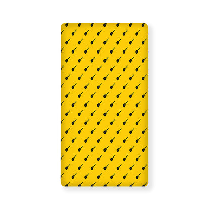 Yellow And Black Dart Pattern Print Baby Crib Sheet