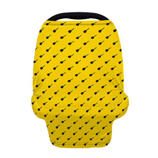 Yellow And Black Dart Pattern Print Baby Seat Cover