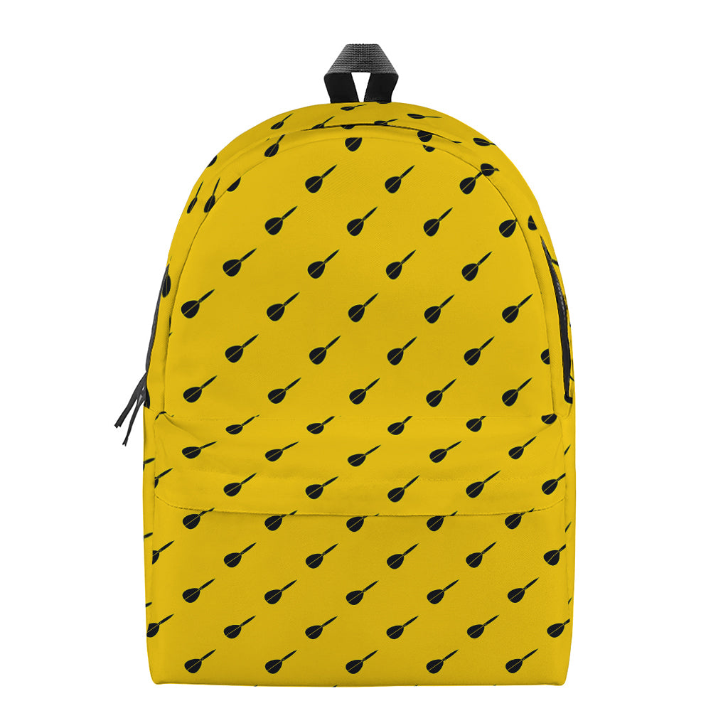 Yellow And Black Dart Pattern Print Backpack