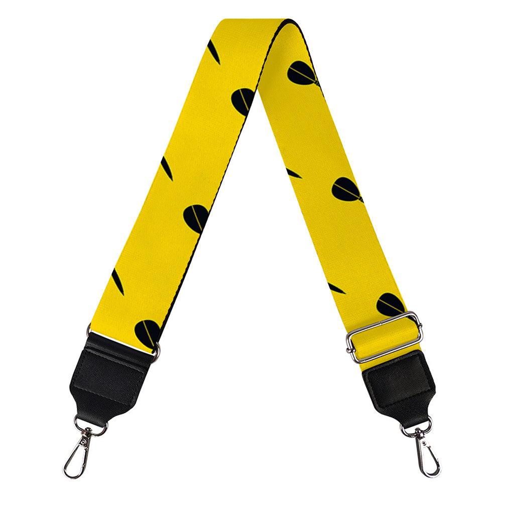 Yellow And Black Dart Pattern Print Bag Strap