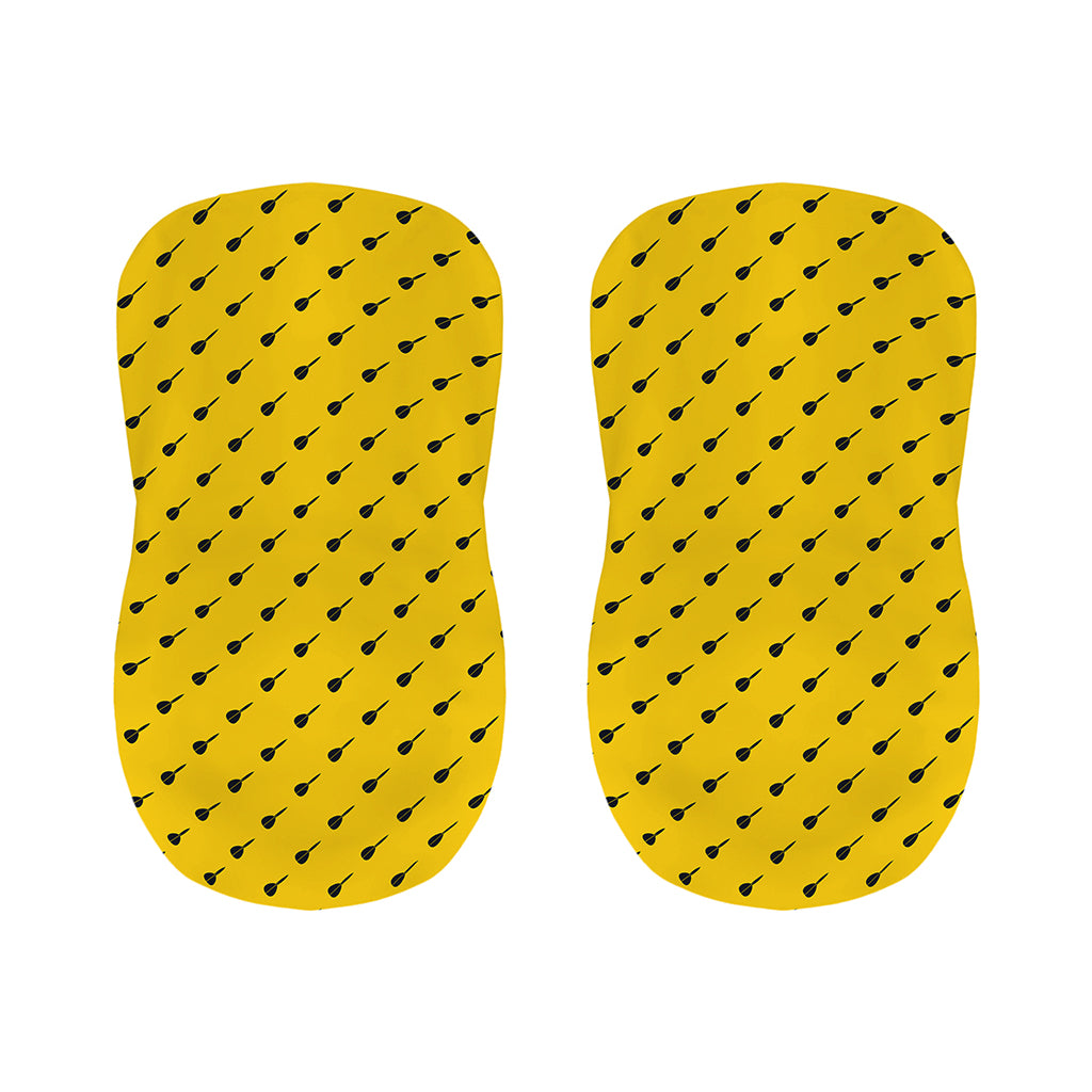Yellow And Black Dart Pattern Print Bar Stool Covers