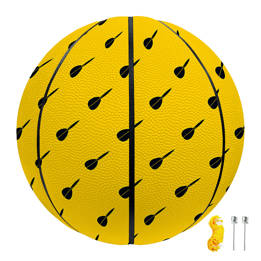 Yellow And Black Dart Pattern Print Basketball