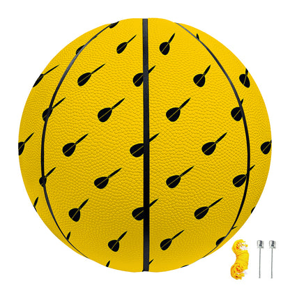 Yellow And Black Dart Pattern Print Basketball