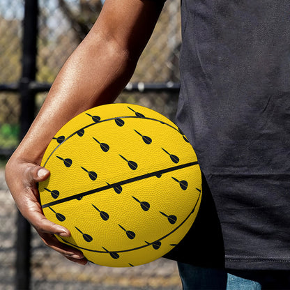 Yellow And Black Dart Pattern Print Basketball
