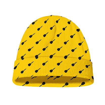 Yellow And Black Dart Pattern Print Beanie