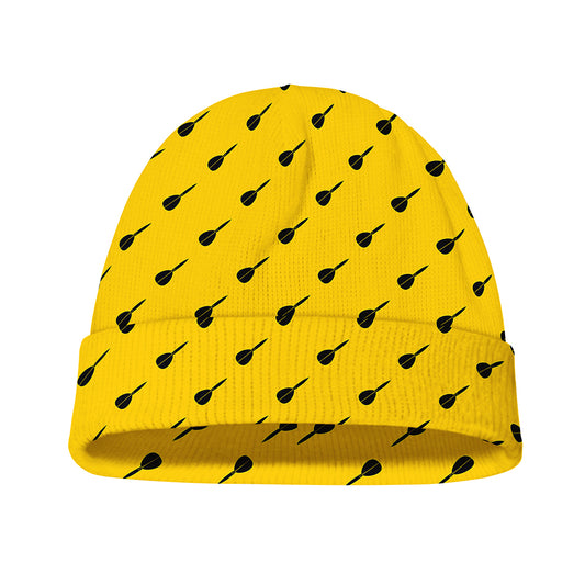 Yellow And Black Dart Pattern Print Beanie