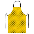 Yellow And Black Dart Pattern Print Bib Apron With Pocket