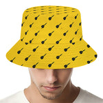 Yellow And Black Dart Pattern Print Bucket Hat