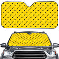 Yellow And Black Dart Pattern Print Car Windshield Sun Shade