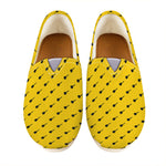 Yellow And Black Dart Pattern Print Casual Shoes