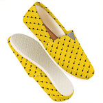 Yellow And Black Dart Pattern Print Casual Shoes
