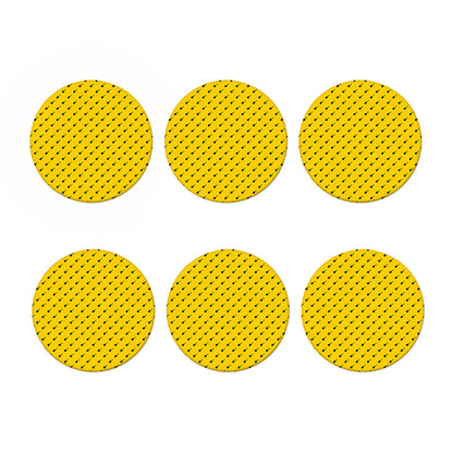Yellow And Black Dart Pattern Print Coaster Set