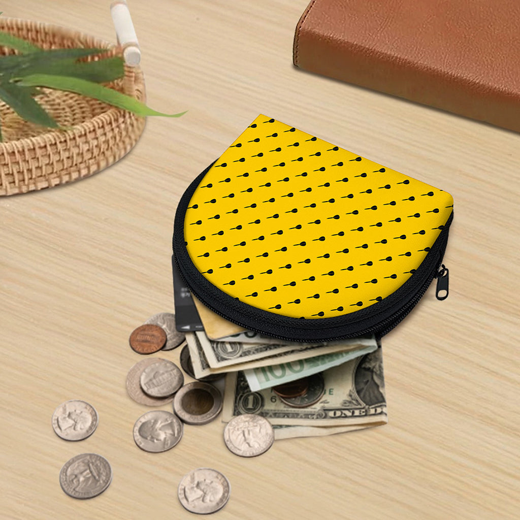 Yellow And Black Dart Pattern Print Coin Purse