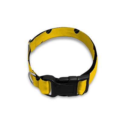Yellow And Black Dart Pattern Print Dog Collar