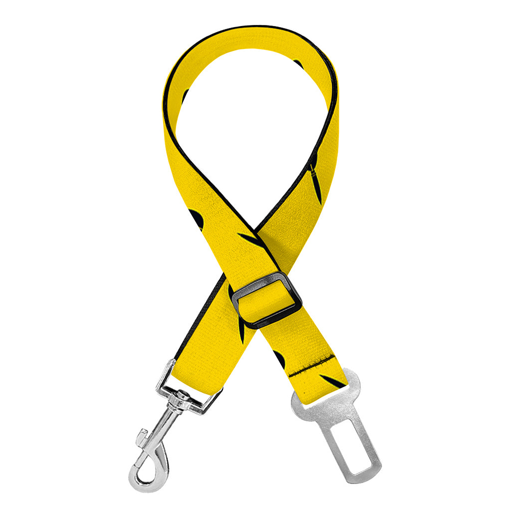 Yellow And Black Dart Pattern Print Dog Seat Belt
