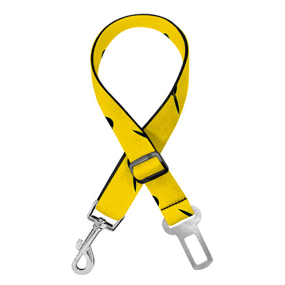 Yellow And Black Dart Pattern Print Dog Seat Belt
