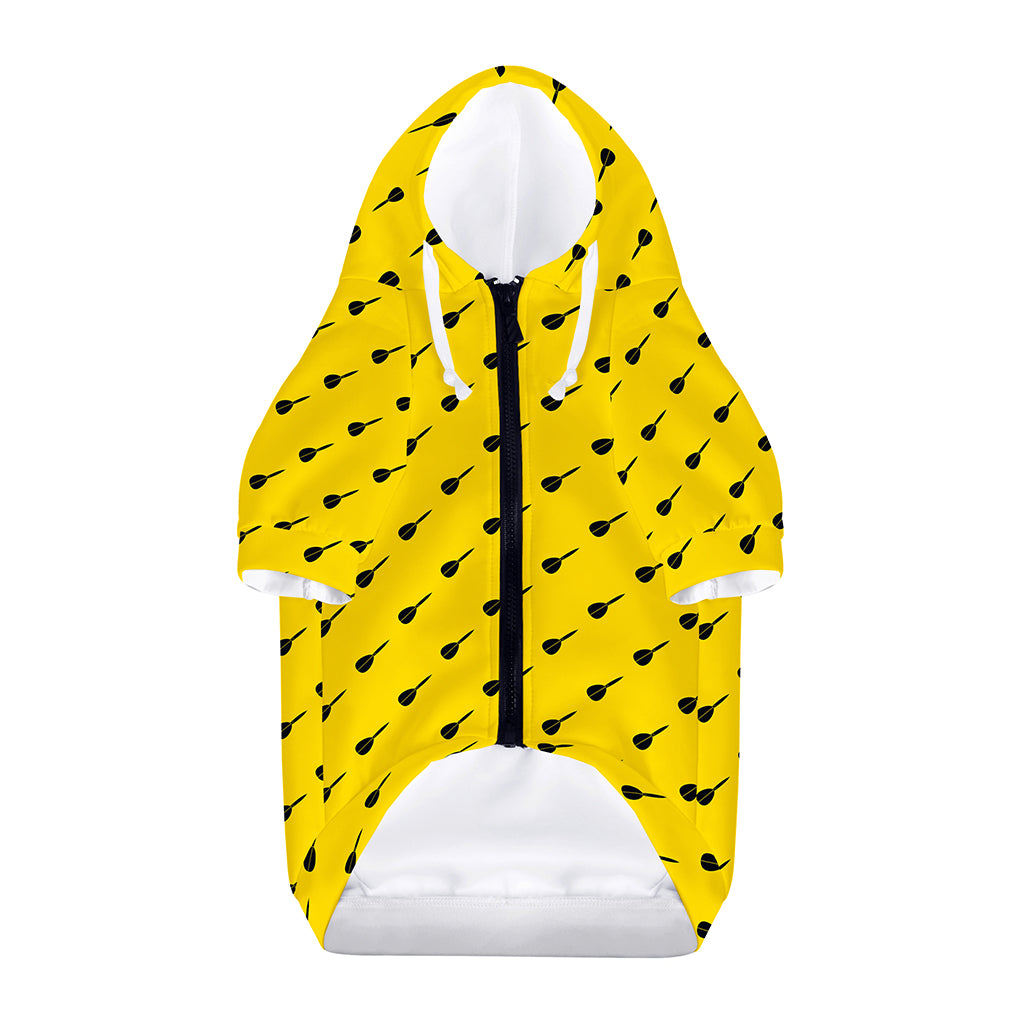 Yellow And Black Dart Pattern Print Dog Zip Up Hoodie