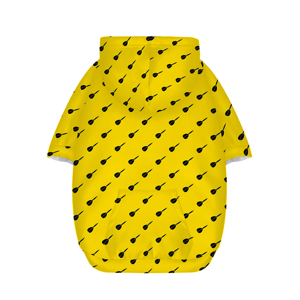 Yellow And Black Dart Pattern Print Dog Zip Up Hoodie