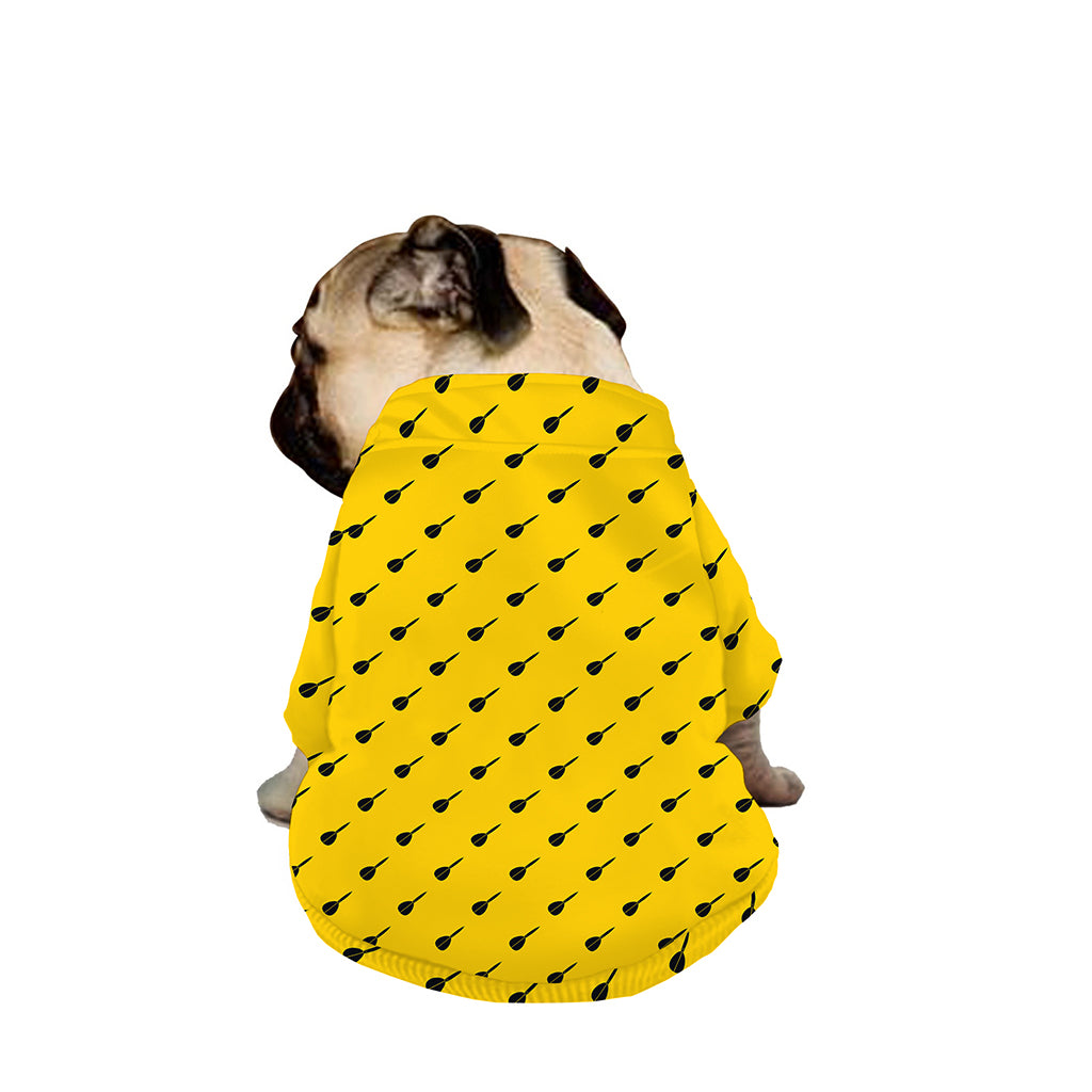Yellow And Black Dart Pattern Print Dog Zip Up Jacket