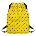 Yellow And Black Dart Pattern Print Drawstring Backpack