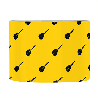 Yellow And Black Dart Pattern Print Drum Lamp Shade