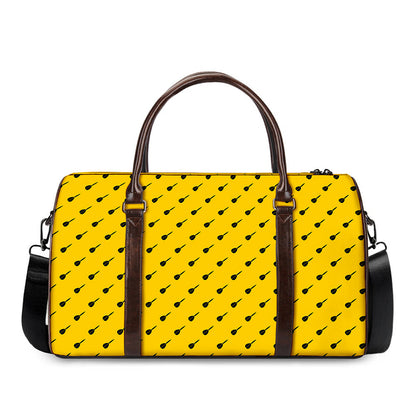 Yellow And Black Dart Pattern Print Duffle Bag
