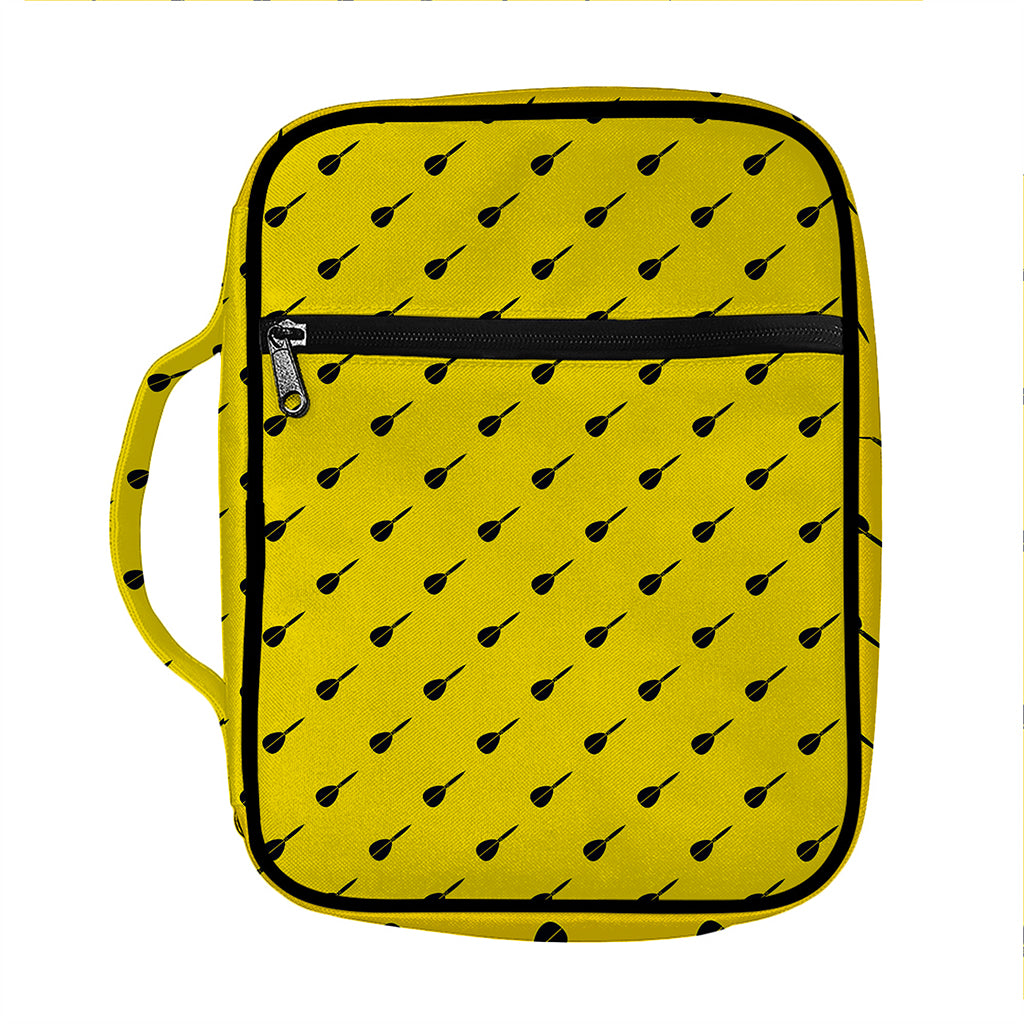 Yellow And Black Dart Pattern Print Front Pocket Bible Bag