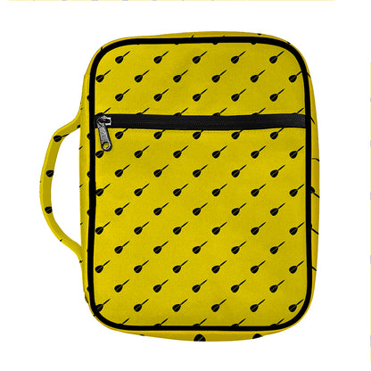 Yellow And Black Dart Pattern Print Front Pocket Bible Bag
