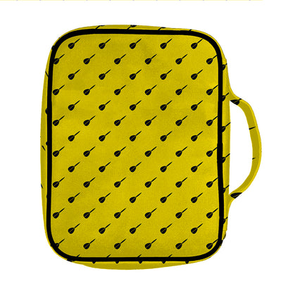 Yellow And Black Dart Pattern Print Front Pocket Bible Bag